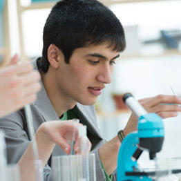 Picture of a Student in a Lab